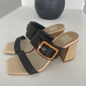 Dolce Vita POSY HEELS BLACK RAFFIA